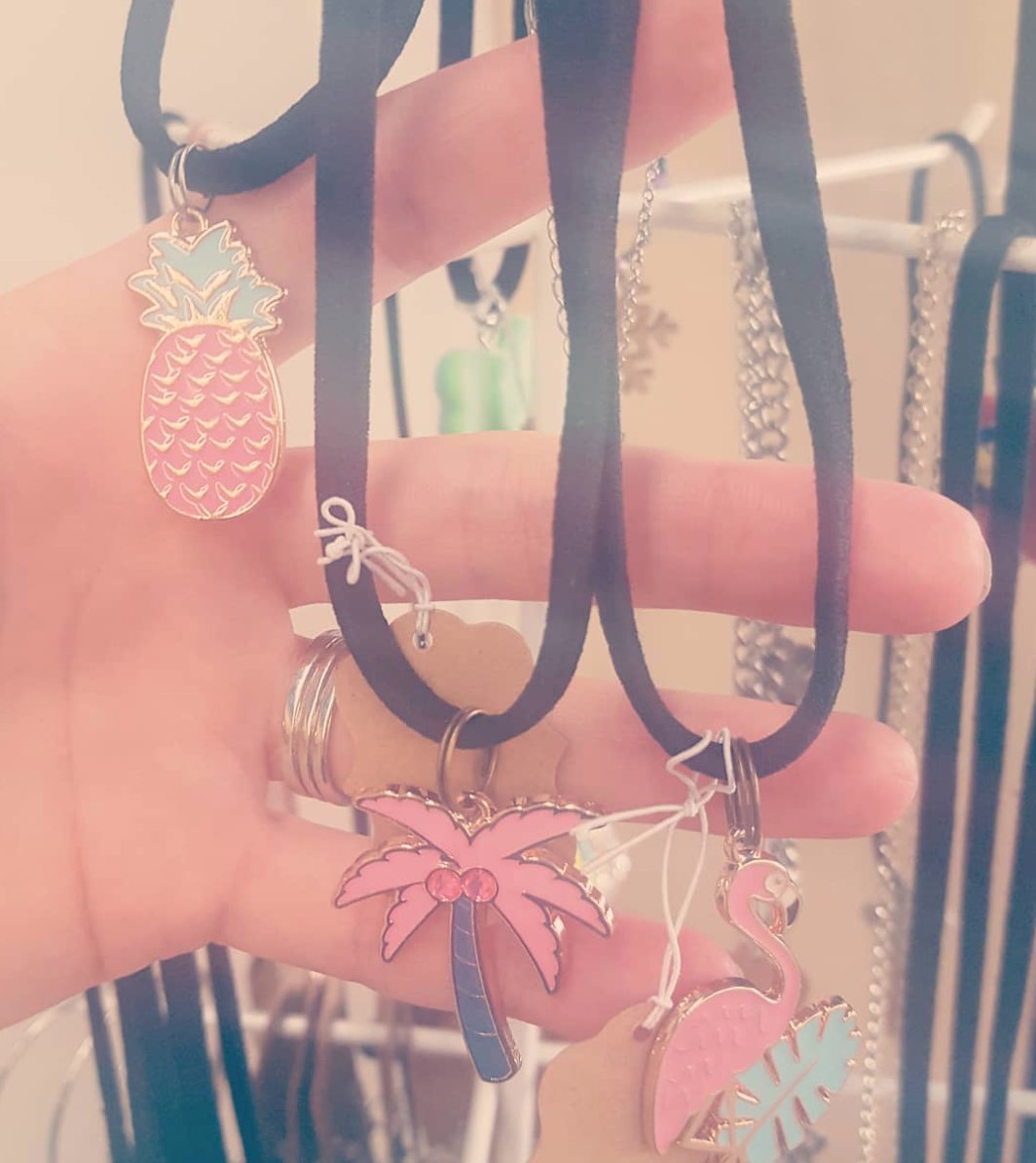 6: © Blondie’s Designs Summer Jewelry 2018: Flamingos, Pineapples, Palm Trees